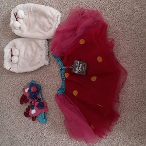 NEW Matilda Jane Oh Deer Polka Dot Tulle Skirt, headband & legwarmers Costume